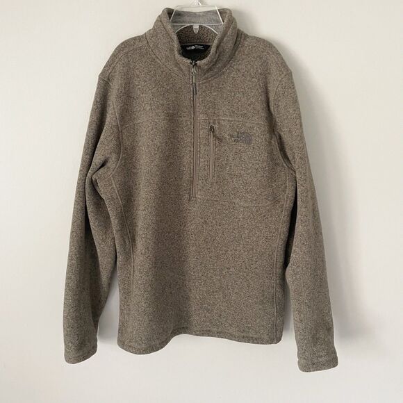 The North Face Beige Half 1/2 Zip Pullover Fleece Jacket - Picture 1 of 5